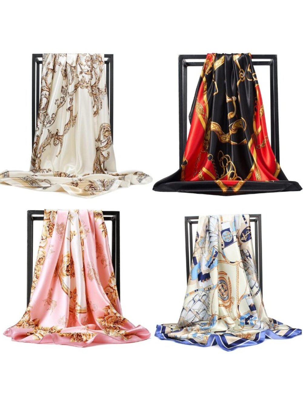 Large 100% Mulberry Silk Scarf | Lightweight Long Satin Wrap | Fashion Accessory
